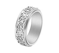 TQWSVUM Anello Filatore Nodo Celtico In Acciaio Inossidabile, Anello Girevole Con Simbolo Celtico Vichingo Nordico Triquetra, Anelli A Fascia Con Nodo Celtico Fatti A Mano Per Uomo Donna