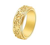 TQWSVUM Anello Filatore Nodo Celtico In Acciaio Inossidabile, Anello Girevole Con Simbolo Celtico Vichingo Nordico Triquetra, Anelli A Fascia Con Nodo Celtico Fatti A Mano Per Uomo Donna
