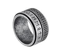 TQWSVUM Anello Girante con Runa Nordica E Nodo Celtico Per Uomini - Anelli Amuleto Girevoli A Doppio Strato In Acciaio Inox Vintage - Gioielli Handmade Punk Street Rock Hip Hop Rapper