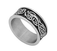 TQWSVUM Anello In Acciaio Inossidabile Drago Vichingo Maschile, Anello Amuleto Drago Celtico Odino Norreno, Anello Pirata Gotico Vintage Punk Pagano Regalo di Natale Gioielli di Moda