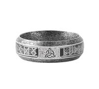 TQWSVUM Anello Nodo Celtico Rune Vichinghe - Anello Nodo Triquetra In Acciaio Inossidabile Per Uomo E Donna - Anello Fede Nuziale Con Rune Futhark Nordiche Vintage Moda Medievale Gioielli Pagani