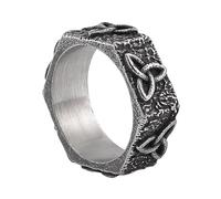 TQWSVUM Anello Nodo Triquetra Celtico Nordico - Uomo Donna Vichingo Vintage Anello In Acciaio Inossidabile Nodo Trinitario - Protezione Della Fede Nuziale Irlandese Gioielli Anello Geometrico