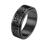TQWSVUM Anello Nordico Rotante da 8 Mm In Acciaio Inossidabile Celtic Triquetra Knot, Uomini Donne Viking Spinner Band Anelli, Medieval Vintage Gothic Thumb Ring Gioielli Taglia 7-12