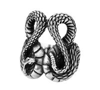 TQWSVUM Anello Ouroboros - Anello Serpente Nordico Vichingo In Acciaio Inossidabile Per Uomo Donna - Punk Heavy Metal Vintage Gotico Doppia Testa Serpente Animale Anello Gioielli Regalo