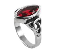 TQWSVUM Anello Pietre Preziose Nodo Celtico Vichingo Per Uomo Donna - Anello In Pietra Cristallo Nodo Triquetra In Acciaio Inossidabile Fatto A Mano - Nordic Vintage Irlandese Nodo Gioielli
