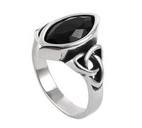 TQWSVUM Anello Pietre Preziose Nodo Celtico Vichingo Per Uomo Donna - Anello In Pietra Cristallo Nodo Triquetra In Acciaio Inossidabile Fatto A Mano - Nordic Vintage Irlandese Nodo Gioielli
