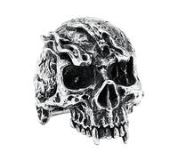 TQWSVUM Anello Scheletro per Uomo -Anello con Teschio di Morte Gotico Vintage in Acciaio Inossidabile Nordico -Anello da Motociclista Punk Freddo Pesante in Metallo Fatto A Mano