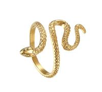 TQWSVUM Anello Serpente Vichingo Per Uomo Donna - Anello da Dito Animale Ouroboros In Acciaio Inossidabile Nordico - Gioielli di Personalità Gotica Amuleto Pagano Norreno Vintage Fatto A Mano