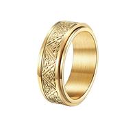 TQWSVUM Anello Spinner A Nodo Celtico Largo 8 Mm Per Uomo, Nordic Viking Anello Nodo Triquetra In Acciaio Inossidabile, Gioielli Girevoli A Mano Con Anello Irish Knot Promise