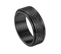TQWSVUM Anello Spinner Con Nodo Celtico Nordico Per Donna Uomo - Anello Girevole In Acciaio Inossidabile Con Nodo Triquetra Vichingo da 8 Mm - Fede Nuziale Hip Hop da Strada Gioielli Irlandesi