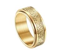 TQWSVUM Anello Spinner Con Nodo Celtico Nordico Per Donna Uomo - Anello Girevole In Acciaio Inossidabile Con Nodo Triquetra Vichingo da 8 Mm - Fede Nuziale Hip Hop da Strada Gioielli Irlandesi