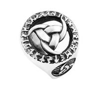 TQWSVUM Anello Triplo Corno di Odino da Uomo E Donna -Anello In Acciaio Inossidabile Nodo Triangolare Rune Vichinghe Nordiche -Gioielli Con Anello Pirata Amuleto Pagano Triskelion Scavati A Mano