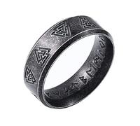 TQWSVUM Anello Valknut Simbolo Odino In Acciaio Inossidabile Vichingo, Anello Amuleto Cerchio Norreno Per Uomo, Gioielli Fatti A Mano Lucidati Punk Vintage Celtici Pagani Dichiarazione 7-13