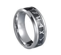 TQWSVUM Anello Vichinghe Per Uomo Donna -Anello A Fascia Con Futhark In Acciaio Inossidabile Nordico -Regalo Per la Festa del Papà dei Gioielli 'anello Pirata Stile Punk Vintage