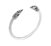 TQWSVUM Bracciale A Polsino con Testa di Corvo Vichingo -Bracciale da Uomo in Acciaio Inossidabile Odin Crow Woven Twist -Gioielli da Polso con Amuleto Animale Regolabile Vintage Pirata Nordico
