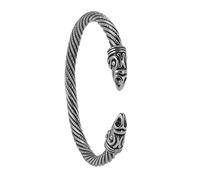 TQWSVUM Bracciale A Polsino Corvo Vichingo Norreno- Bracciale Aperto Uomo Donna in Acciaio Inossidabile Odin Crow - Amuleto Animale Pirata Nordico Moda Gioielli da Polso Vintage Lucidati