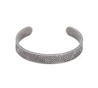 TQWSVUM Bracciale Aperto con Nodo Celtico Nordico Vichingo - Uomo Donna Bracciale Rigido con Nodo Triquetra in Acciaio Inossidabile - Braccialetto Regolabile Gotico Amuleto Gioielli Irlandesi