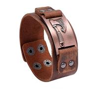 TQWSVUM Bracciale da Uomo in Pelle con Ascia Vichinga -Polsino Regolabile con con Nodo Celtico Nordico -Braccialetto Largo in Pelle Fatto A Mano Talismano Pagano Gioielli Vintage