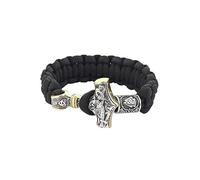 TQWSVUM Bracciale in Corda con Ombrello Vichingo e Regalo di Amicizia Maschile scandinavo Mjolnir in Acciaio Inossidabile