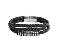 TQWSVUM Bracciale in Pelle con Perline Runiche Vichinghe da Uomo - Braccialetto in Pelle Intrecciata Multistrato in Acciaio Inossidabile Mito Norreno - Gioielli Coppia Amuleto per Animali Odin