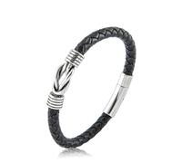 TQWSVUM Bracciale in Pelle Infinity Knot da Uomo Personalizzato, Gioielli da Uomo, Festa del papà, Regalo per Lui, Compleanni, Regalo di Natale