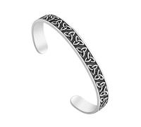 TQWSVUM Bracciale Nodo Triquetra Celtico Per Uomini E Donne - Bracciale A Polsino Nodo Della Trinità In Acciaio Inox Viking - Bracciale Aperto Nordico Irlandese Talismano Gioielleria Pagana