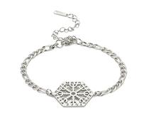 TQWSVUM Bracciale Uomo Donna Elmo Vichingo Timore Reverenziale - Rune Nordiche Aegishjalmur Catena A Maglie Cubane in Acciaio Inossidabile - Gioielli Amuleto Braccialetto Placcato Oro 18 Carati