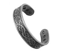 TQWSVUM Bracciale Uomo Donna Vichingo Drago, Bracciale Aperto Regolabile Totem Nordic Ouroboros in Metallo Fatto A Mano, Bracciale Bracciale Amuleto Animale Vintage Moda Gioielli Hip Hop