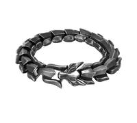 TQWSVUM Bracciale Viking Ouroboros da Uomo Nordico, Bracciale in di Drago in Acciaio Inossidabile, Gioielli Vintage Punk Scheletro Drago Celtico Braccialetto Pesante