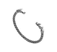 TQWSVUM Braccialetto Raven per Uomo - Braccialetto Intrecciato in Acciaio Inossidabile Vichingo Odino Testa Corvo - Braccialetti Aperti Vintage Norreni Testa Animale Regolabile Gioielli Ciondolo