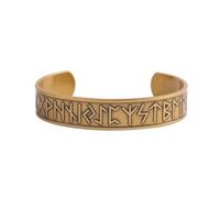TQWSVUM Braccialetto Runico Vichingo in Acciaio Inossidabile per Uomo E Donna - Braccialetto Polsino Runico Nordico Futhark - Vintage Punk Fashion Regolabile Apertura Braccialetto Amuleto Gioiello