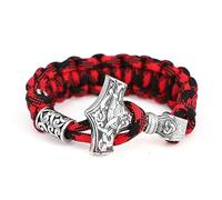 TQWSVUM Bracciali con Martello di Thor's Celtico Nordico Vichingo Uomini Paracord Corda Bracciale di Sopravvivenza con Martello in Acciaio Inossidabile Amuleto Scandinavo Gioielli Maschili