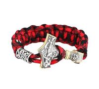 TQWSVUM Bracciali con Martello di Thor's Celtico Nordico Vichingo Uomini Paracord Corda Bracciale di Sopravvivenza con Martello in Acciaio Inossidabile Amuleto Scandinavo Gioielli Maschili