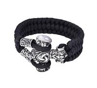 TQWSVUM Bracciali con Martello di Thor's Celtico Nordico Vichingo Uomini Paracord Corda Bracciale di Sopravvivenza con Martello in Acciaio Inossidabile Amuleto scandinavo Gioielli Maschili
