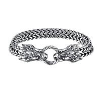 TQWSVUM Bracciali del Drago Nordico - Bracciale A Catena in Maglia di Testa di Drago in Acciaio Inossidabile da Uomo - Nordic Fashion Weave Amuleto Animale Polsino Pesante Bangle Pagan Jewelry