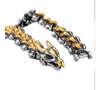 TQWSVUM Bracciali Drago Vichingo per Uomo -Mitologia Norrena Bracciale Rigido con Catena A Maglie di Drago Intrecciato in Acciaio Inossidabile -Fashion Animal Ouroboros Amulet Wristband Jewelry