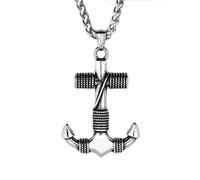 TQWSVUM Collana Ancora per Uomo -Collana con Pendente con Ancora in Metallo in Acciaio Inossidabile Vichingo Nordico -Regalo per la Festa del papà del Marinaio dei Gioielli dei Pirati Nautici