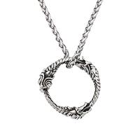 TQWSVUM Collana con Cerchio del Drago per Uomo Donna - Mitologia Norrena Collana con Ciondolo Drago Vichingo Ouroboros - Fascino Punk Amuleto Gioielli Regalo Accessori per La Festa del papà