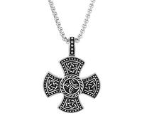 TQWSVUM Collana con Nodo della Trinità Celtica Vichinga -Amuleto Pendente con Nodo Irlandese Nordico in Acciaio Inossidabile -Regalo di Gioielli Accessori Hip-Hop Punk Pirata Pagano Fatto A Mano
