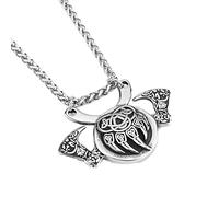 TQWSVUM Collana con Pendente per Uomo con Ascia D'orso Vichinga - Amuleto con Zampa D'orso con Nodo Celtico in Acciaio Inossidabile Nordico -Hip Hop Fashion Vintage Charm Biker Animal Jewelry