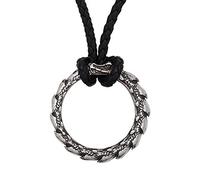 TQWSVUM Collana da Uomo con Ciondolo Drago Vichingo Ouroboros, Amuleto Animale Drago Celtico in Acciaio Inossidabile Mito Norreno, Moda Vintage Donna Maglione Catena Clavicola Gioielli