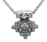 TQWSVUM Collana da Uomo in Acciaio Inossidabile Corvo Vichingo - Mitologia Norrena Vintage Odino Corvo Ciondolo Ancora Amuleto - Ciondolo Hip-Hop Punk Motociclista Gioielli Accessori Animali