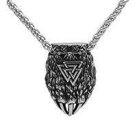 TQWSVUM Collana di Artigli Men'orso Vichingo, Uomini Donne in Acciaio Inossidabile Bear Paw Valknut Pendente Amuleto, Nordic Celtic Knot Odin Simbolo Totem Animale Pagan Protection Gioielli