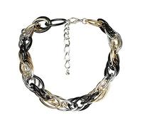TQWSVUM Collana Girocollo A Catena Grossa Esagerata Donna, Catena A Clavicola con Maglie Larghe E Pesanti Geometriche in Metallo Hip-Hop, Dichiarazione di Fascino Moda Gioielli Punk Femminili