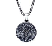 TQWSVUM Collana Nordic Tree of Life per Uomo Donna -Catena Vichinga per Clavicola con Pendente Yggdrasil in Acciaio Inossidabile -Regalo di Gioielli Amuleto Totem Fatto A Mano con Nodo Celtico
