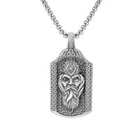 TQWSVUM Collana Pendente Viking Odin Celtic Knot Totem Uomo, Simboli Slavi Nordici Amuleto Peltro Catena in Acciaio Inossidabile, Fatti A Mano Pagan Fashion Hip Hop Charm Gioielli