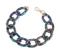 TQWSVUM Collana Robusta con Ciondolo A Catena in Resina Irregolare,Girocollo A Catena A Maglia Cubana in Acrilico Esagerato alla Moda,Gioielli con Catena A Clavicola in Metallo Regolabile