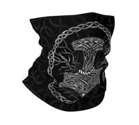 TQWSVUM Estate Vichingo Stampato Tubo Bandana - Donne Uomo Nordico Vintage Nodo Celtico Mjolnir Collo Ghetta - Medievale Rapido Asciugatura Coppie Pagane Casual Strada Gotico Copricapo