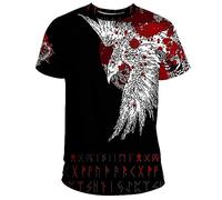 TQWSVUM Felpa con Cappuccio Nordic Viking Rune Raven - T-Shirt da Uomo Stampata in 3D Tatuaggio del Corvo Celtico Top Pullover - novità Primaverile Pagan Casual Giacca con Zip Intera E Coulisse