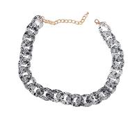 TQWSVUM Girocollo A Catena A Maglie Cubane Acrilico Colorato da Donna, Collana Chunky in Plastica in Plastica Spessa in Metallo Punk, Catena di Clavicola Boema da Spiaggia Estiva